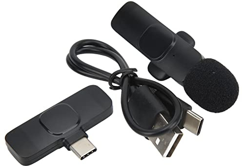 Microfono lavalier Wireless, Potente Microfono con Clip a Bavero Anti-interferenza Plug And Play per Tablet PC 1