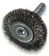 Kibros Lot 3 brosses rot. circ. inox souple Ø 30 mm 12 mm tige | Pour perceuse ou visseuse à mandrin, fil inox souple Ø 0,20 mm, brossage sans rouille sur surfaces.