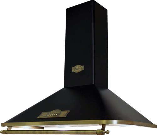 Kaiser Empire A 9315 EmECO Exklusive Designer Retro Dunstabzugshaube 90 cm Schwarz • Kaminhaube Wandhaube Energieklasse A • Abzugshaube Abluft/Umluft • 910m³/h Wandmontage Haube Inkl. Aktivkohlefilter