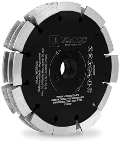 VONROC Disco de corte de diamante 3 en 1 - 150x22,2mm - Para la rozadora de pared VONROC PRO WC503AC