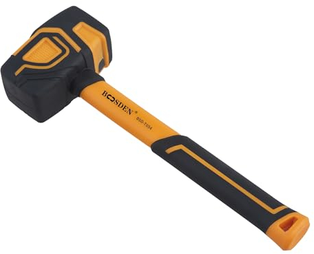 BOOSDEN Rubber Mallet, 36 oz Rubber Hammer with Hook, Mallet Hammers with Solid Head & Ergonomic Grip Handle, Soft Face Hammer, No Damage for Flooring, Woodworking and Camping