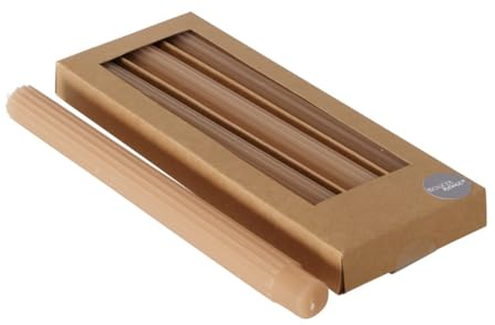 BOLTZE Classic - Candela a stelo beige, 25 cm, 4 pezzi