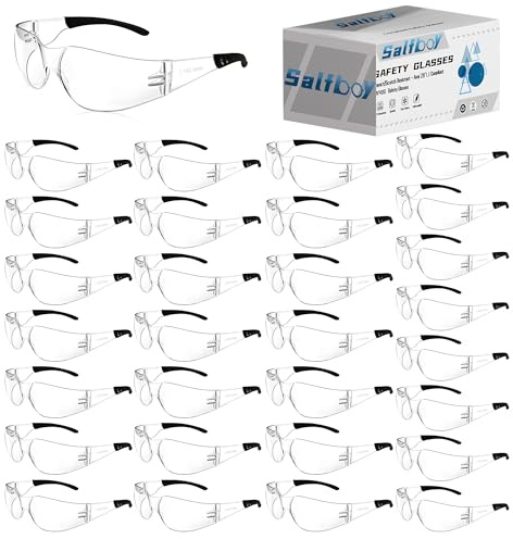 Salfboy Clear Safety Glasses Bulk of 30 Ansi Z87.1 Certified for Scratch Impact Resistant Lens Protective Eyewear for Work, Lab, Construction