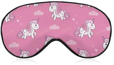 Schlafmaske zum Schlafen, süßes Einhorn, gefüllt mit hochwertiger Maulbeerseide, weichste und atmungsaktive Seiden-Schlafmaske
