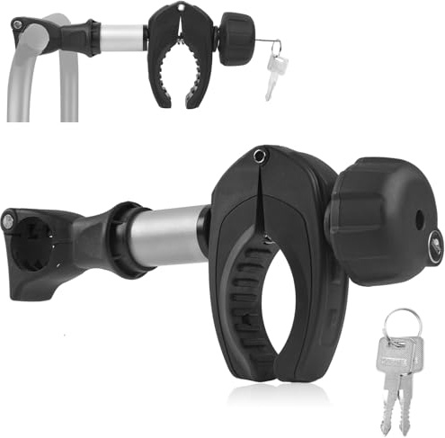 Sorlpv - Soporte de bastidor para portabicicletas de 25 cm, universal, corto, con cierre de aluminio para tubo en U Ø 2,5-3 cm, diámetro de la bicicleta 3-6 cm