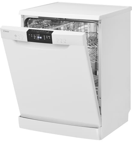 Bomann® Geschirrspüler 60 cm | 14 Maßgedecke | Spülmaschine 60 cm Stand o. Unterbau | 7 Programme & 2 Sprühebenen | Dishwasher mit Startvorwahl | Geschirrspüler 60 cm unterbaufähig GSP 7419 weiß