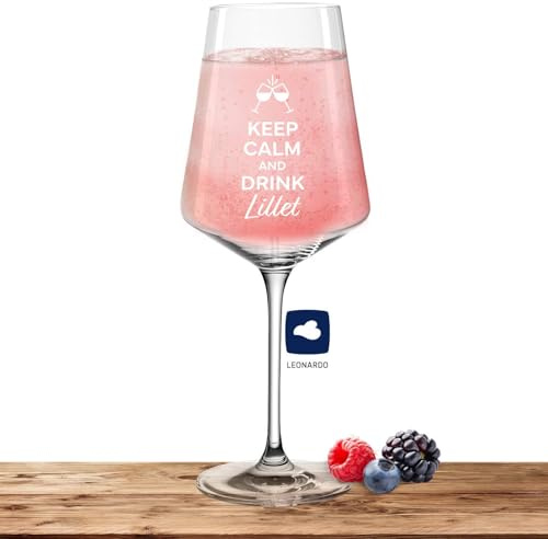 Leonardo Lilletglas PUCCINI 560ml Keep Calm And Drink Lillet - Premium Lilletglas als Geschenkidee für Männer und Frauen
