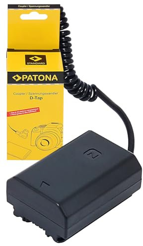 PATONA D-TAP Akku Dummy Adapter VP-FZ100 kompatibel mit Sony NP-FZ100 NPFZ100 NP FZ100 Alpha 7 R3 R4 7C 7R 7CR 7S 9 II 9R 9S 6600 6700 A1 A9 A7 III IV FX3 FX30 Koppler Netzteil Netzadapter