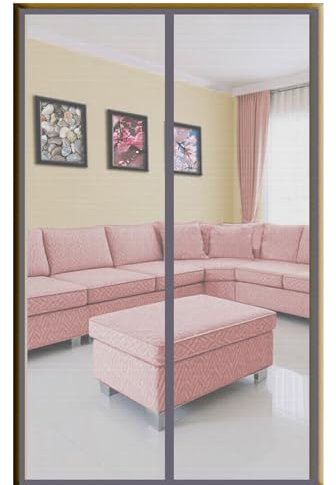 nvdsivee Fliegengitter Tür Magnet Insektenschutz Vorhang Fliegenvorhang Ohne Bohren Anti-Moskito Moskitonetz Magnetvorhang für Balkontür Kellertür Terrassentür Grau A 115x200cm(45x78inch)