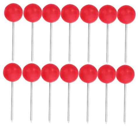 DOITOOL 100 Stück Runde Reißzwecken Mit Rostfreier Spitze Bunte Kugelkopf Pins Für Pinnwände Karten Und Selbstgemacht Projekte Rot Für Büro Und Zuhause