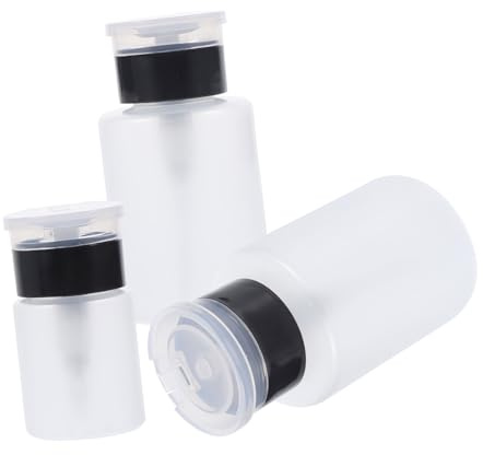 NIYANGLE 3pcs Press Bottle Pump Dispenser for Liquid Storage Nail Polish Remover Bottle
