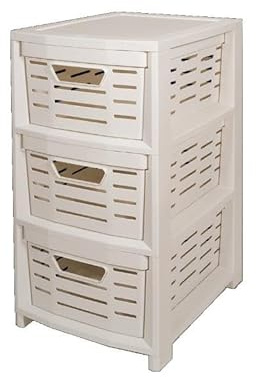BELLI E FORTI Cassettiera Multiuso in Plastica Uniko 3 Cassetti Bianco 36,5 × 28,5 × 51,5 cm