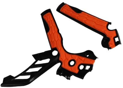 LeeQinersw Motorradrahmenschutz Schutzschutz Schlankes Design Motocross-Zubehör Ersatzteile Verschleißfeste Schutzabdeckung, Orange Schwarz