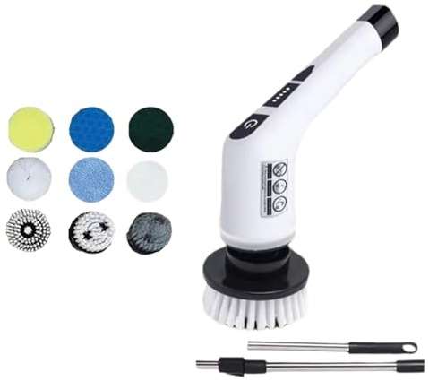 Koolenry Cepillo de Limpieza Eléctrico Inalámbrico Multifuncional 9 en 1, Retráctil, Herramienta de Limpieza para Cocina y Automóvil, para el Hogar