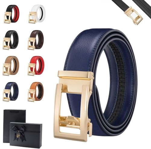 HItianya Beltisse Mix & Match-Automatikgürtel In Edler Geschenkbox, Automatik Gürtel Damen Ratschengürtel, Stück Herren Ledergürtel mit Rutsche Für Business-Formale, Freizeit Sowie