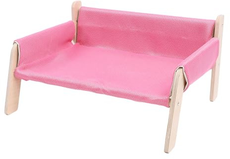 Katzenbett, Katze Hängematte Hund Couch Haustierbett Kiefern Holz Stilvoll Aussehen Vielseitige Hundesofa Bett Erhöht Outdoor Hunde Kinderbett für Große Hunde für Home Innenräume, (PINK)