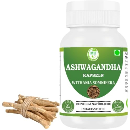 Cápsulas de Ashwagandha Morsan Healthcare | Extracto de Withania Somnifera | 500 mg por cápsula | Sin OGM, Veganas, Sin Gluten | 60 Cápsulas Veganas | Pack de 1 Frasco