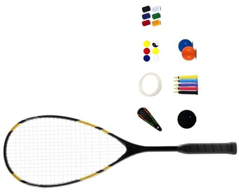 Raqueta de squash ligera para principiantes, con marco de aleación de aluminio, resistente, con agarre cómodo y absorción de impactos