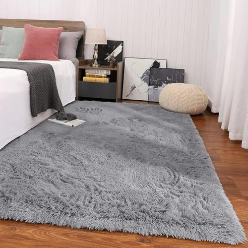 ANJIAJIE Teppich Langflor 40 x 170 cm Langflor Weich Soft Modernes Einfarbiges Design Moderner Und Weicher Teppich für Küche & Kinderzimmer, Grau