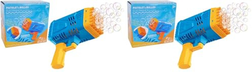 BLUE SKY - Pistolet À Bulles Élèctrique - Bulles de Savon - - Noir - Plastique - 042879 - sans Fil - Jouet Enfant - Jeu de Plein air - Jeu D'Été - Anniversaire - À Partir de 3 Ans (Lot de 2)