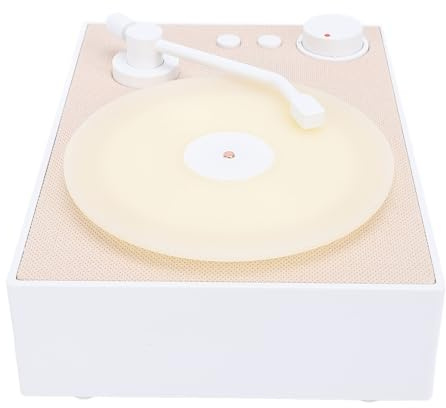Taidda Tourne-Disque Vintage, Haut-Parleur Portable sans Fil, Haut-Parleur Diffuseur au Design Rétro, Idéal pour la Maison, Le Bureau et l'extérieur (White)