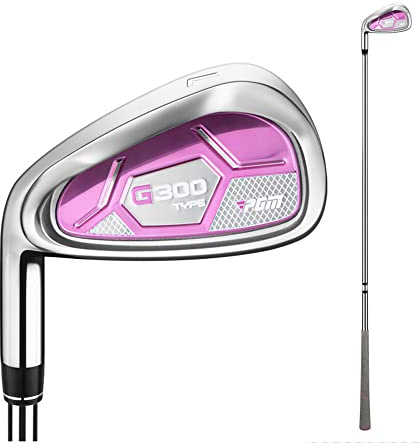 Mazze da golf da donna, G300 7# Ferro Mano sinistra Singola canna da allenamento in acciaio inossidabile/carbonio LH da donna mazze da golf (Sinistra,acciaio)