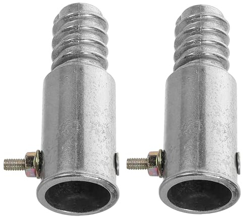 DIYEAH Aluminum Alloy 19mm Threaded Pole Tips Replacement Set for Mop Broom Handles, Push Broom Handle Repair Adapter for Wood and Metal Poles in Cleaning Tools