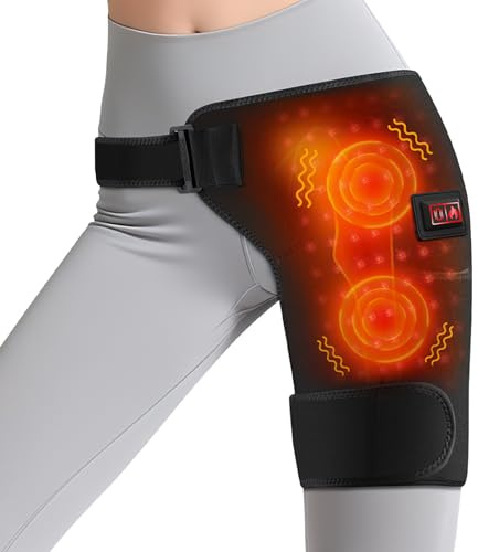 Almohadilla TéRmica Para Aliviar El Dolor De Cadera,Soporte Calefactor Para Cadera,Soporte Calentado Para Mujeres Y Hombres Con 3 Configuraciones De Calor,3 Modos De VibracióN
