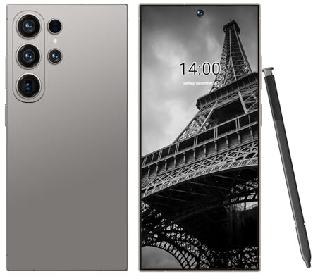 S26 Ultra 5G Smartphone, 8GB 256GB Dual SIM Dual Standby Cellphone, 6.9in HD Mobile Phones, Face ID, Fingerprint Unlocking, 8000Mah Large Capacity Battery(Gray)