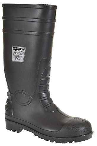 Portwest herr Steelite total Wellington S5 säkerhetsskor – EN säkerhetscertifierad, 6 UK, Svart, 1