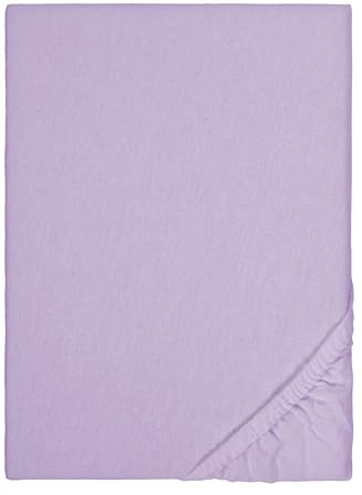 biberna Feinbiber Spannbetttuch 180x200-200x200 cm lila | 100% Baumwolle Flanell | Spannbettlaken Biber für Doppelbetten | Made in Germany | weich & mit Rundumgummizug | Modell 0002744