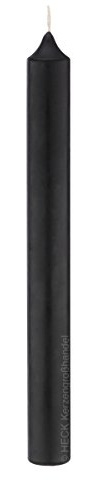 6 Stück schlanke Elegante Kerzen 300 x 25 mm in Schwarz mit Dornbohrung (106258.19). Die perfekte Kerze für Ihren Leuchter. Hergestellt in RAL Kerzengütequalität