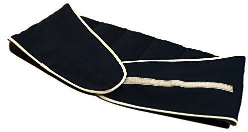 Faja térmica lumbar de semillas con cierre, largo aprox. 135cm, azúl oscuro. Cojín térmico para la espalda. Huesos de cerezas