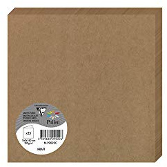 Clairefontaine 29022C – förpackning med 25 kort pollen, hopvikt, 16 x 16 cm, 210 g, kraftbrun, 1-pack