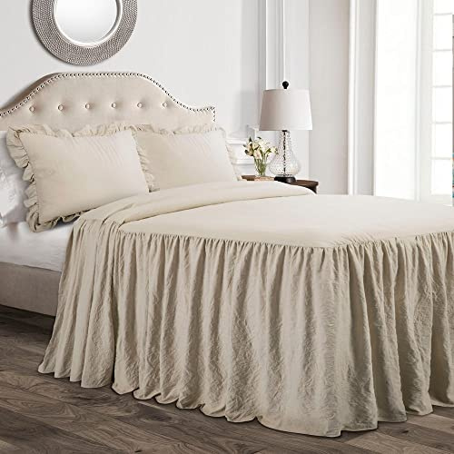 Lush Decor Tagesdecke mit Rüschenrock, neutral, 3-teiliges Set