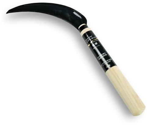 Japanese Harvest Sickle, Saw Sickle Hand Tool for Vegetable Harvesting, Rope Cutting and Field Work, Made in Japan by HONEN