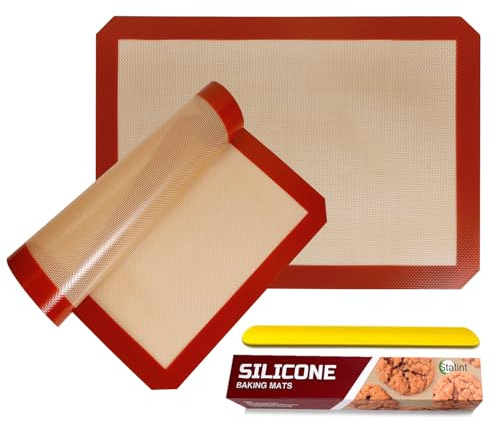 STATINT Non-Stick Silicone Baking Mat, Premium Food Safe - Pack of 2, for Cookie Oven Reusable Mat, 16.5 x 11.6