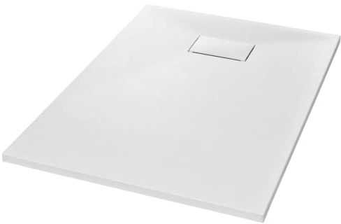 vidaXL Duschwanne Duschtasse Brausewanne Brausetasse Duschbecken Dusche Wanne Bad Badezimmer SMC Weiß 100x70cm Niedrige Schwelle 9cm Ablauföffnung