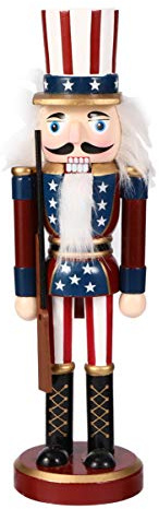 ifundom De Noël Casse- Noisette Figure Noyer Américain Soldat Ornement avec Classique en Bois Casse- Noisette Décoration De Bureau pour Noël Jour de' indépendance Américaine