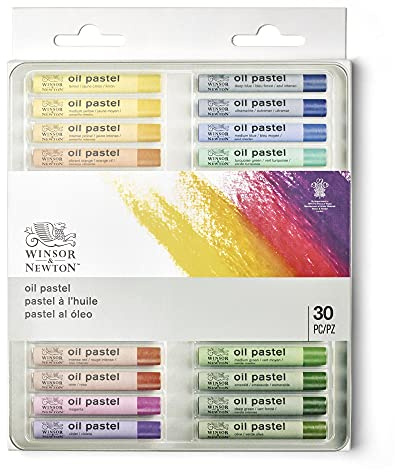 Winsor & Newton 1890002 Künstler Ölpastellkreiden, leichtes Auftragen und Verblenden, lebendige Farben, hervorragende Lichtechtheit - 30 Farben | Hochpigmentierte Farben mit reichhaltiger Konsistenz, vielseitig, perfekt für ausdrucksstarke mittlere Nutzung