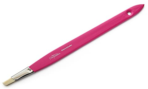 MissPompadour Zum Streichen Flachpinsel 12 mm | Handgefertigt, schmal, feines Synthetikhaar, langem Stiel für Ecken, Winkel, Kanten und feine Arbeiten, Made in Germany