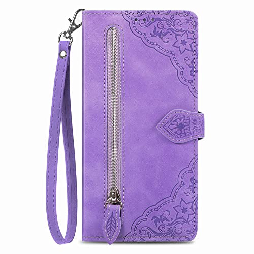 NEXCURIO Handyhülle für Apple iPhone 13 Mini Hülle Klappbar mit Kartenfäch Ständer Klapphülle Schutzhülle Leder Wallet Flip Case Cover Tasche Handytasche Stoßfeste - Violett