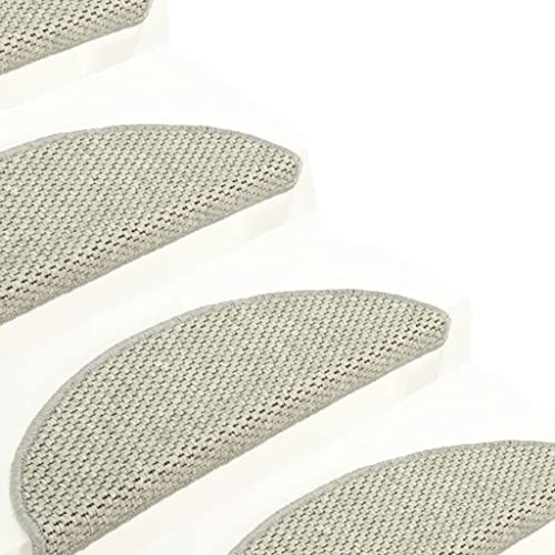 homiuse Treppenmatten Selbstklebend Sisal-Optik 15 STK. 65x25 cm Grau Treppenstufen Matten Modern Stufenteppich Stufenmatten Innen Treppenstufen Antirutsch Treppenstufen Schutz Komfortabel & Warm
