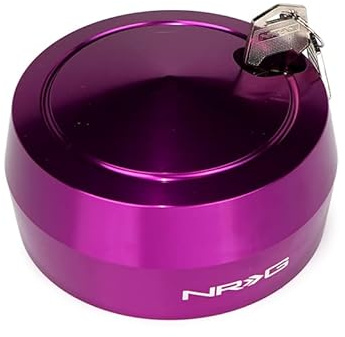 NRG Innovations NRG-SRK-201PP Steering Wheel Version 2 Quick Release Short Hub Adapter with Mounting Bolts, Quick Lock W/Free Spin Purple