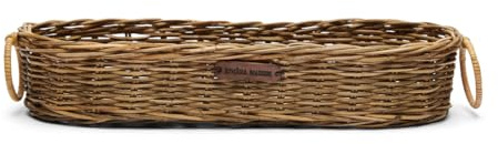 Riviera Maison Brotkorb, brotkasten, brotaufbewahrung, Geflochten, Handgefertigt - Rustic Rattan Fresh Baquette Basket - Braun - (LxBxH) 14x40x8