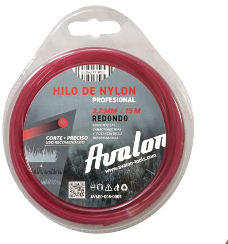 Avalon - Filo Rotondo per decespugliatore e Tosaerba in Nylon Universale (2,7 mm x 15 M) -Elevata Durata e Prestazioni ottimali nelle attività di decespugliamento