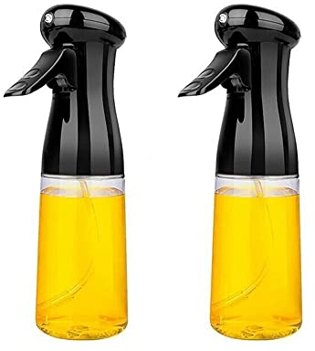 OLZYA Brand 2 x Oil Sprayer, 220ml, BPA Free Food Grade Material, Reusable Kitchen Cooking Oil Dispenser Bottle, Lightweight, Even Spray for Salad, Cooking, Baking, Roasting, Grilling