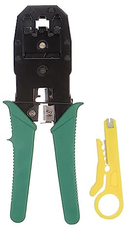 QUARKZMAN Crimpadora Pinza, RJ11 RJ12 RJ45 Alambre Pelacables Cortador Conector para Red Teléfono Ethernet Cables Prensado