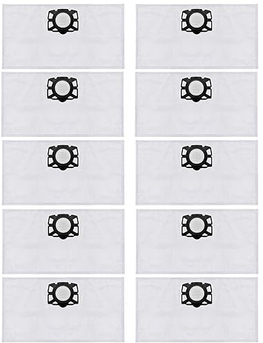 Donkivvy 10 Pack Fleece Filter Bags Compatible with Karcher KFI357 KA40 WD2 Plus WD3 WD3s SE4001 SE4002 Robot Vacuum Cleaner Alternative to 2.863-314.0