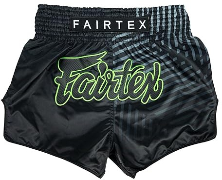 Fairtex Slim Cut Muay Thai Boxing Shorts (Racer Black, Large)